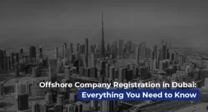Dubai skyline with overlay text highlighting the disadvantages of free zone companies in Dubai, including limited mainland access and higher business costs.