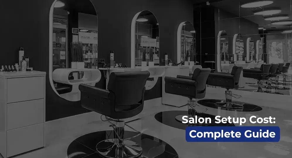 Modern Dubai salon interior with styling chairs and mirrors. Visual representation of salon setup cost and investment guide by Quickplus.