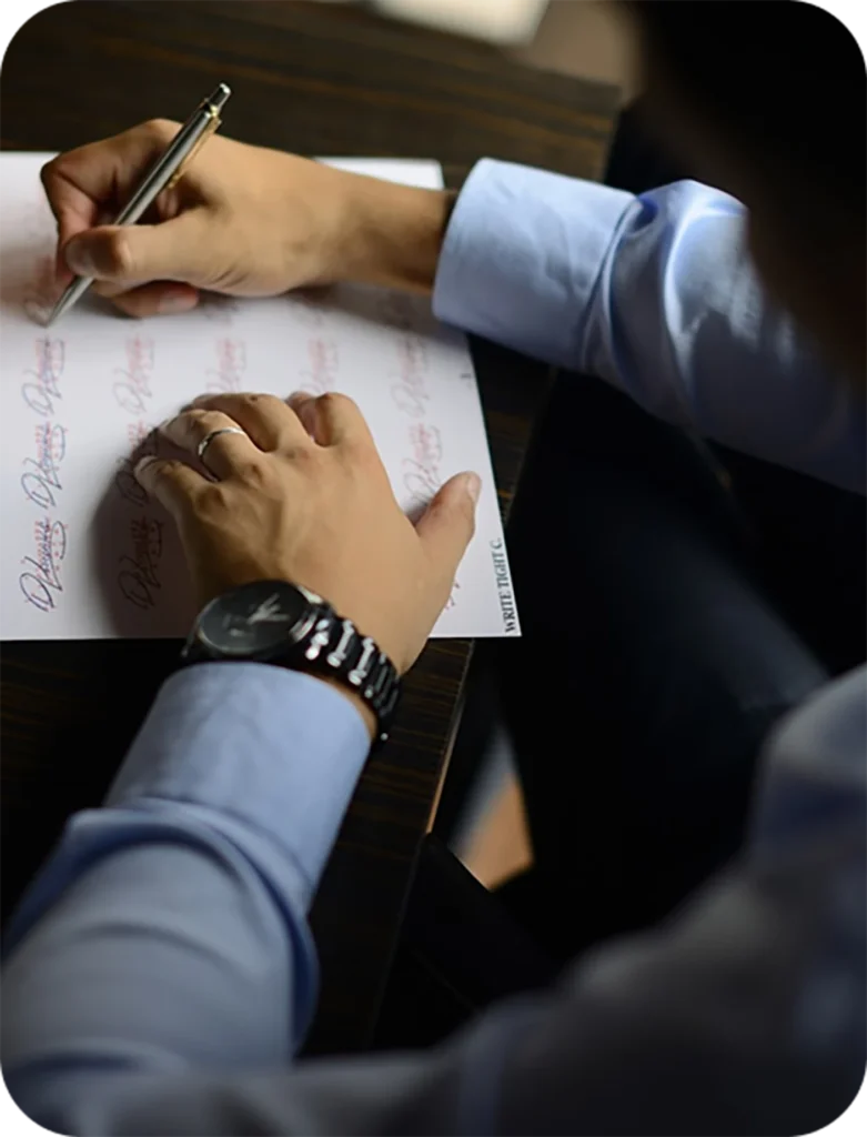 Signing official forms for Trade License Renewal in Dubai application