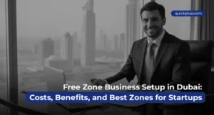 Entrepreneur meets Quickplus advisor to discuss Dubai free zone business setup options